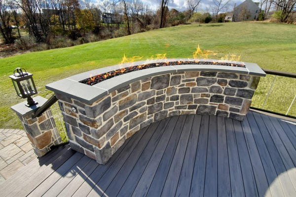 outdoor concrete fireplace