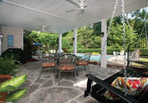 Patio With Kitchen And Dining Area
